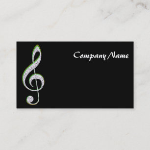 MUSIC Emerald and Diamond Treble Clef Business Card