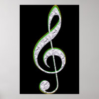 MUSIC Emerald and Diamond Treble Clef
