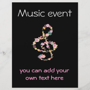 music event floral clef flyer