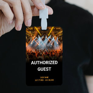 Music Event Guest Pass Event ID Badge