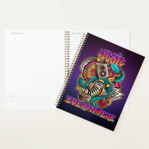 Music everywhere graffiti  planner