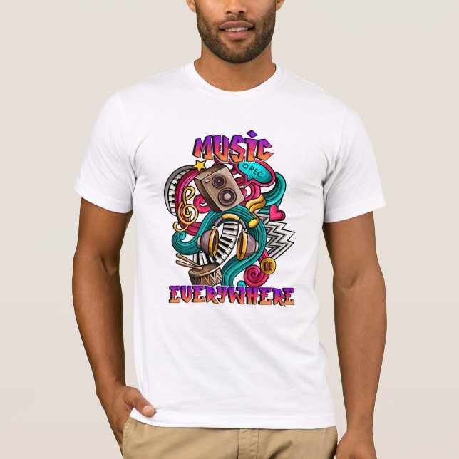 Music everywhere graffiti  T-Shirt (Front)