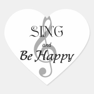 Music Expressions "SING and Be Happy" Heart Sticker