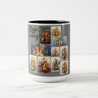Music factory music store music instruments Two-Tone coffee mug