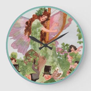 Music Faerie Playing Music Large Clock