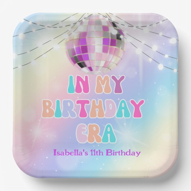 Music Fan In My Birthday Era Birthday Paper Plates (Front)