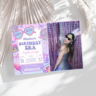 Music Fan In My Birthday Era Birthday Photo Invitation