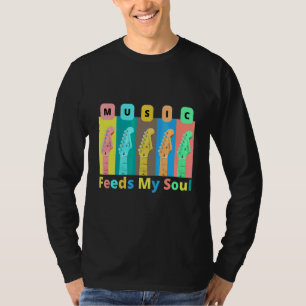 Music Feeds My Soul Bold Font Lettering Unisex Tee