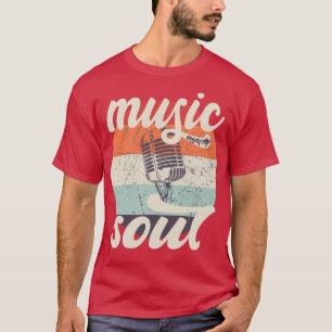 Music feeds my soul Retro vintage microphone T-Shirt