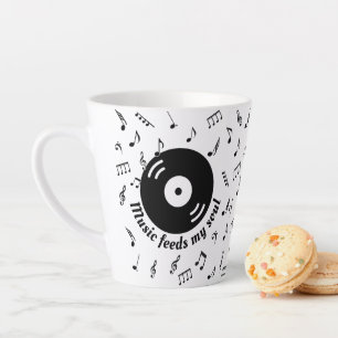 Music Feeds My Soul Vinyl Album 2 Latte Mug
