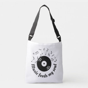 Music Feeds My Soul Vinyl Album Crossbody Bag