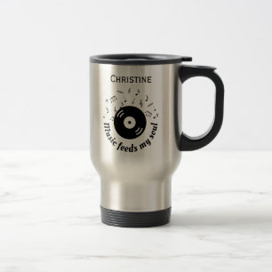 Music Feeds My Soul Vinyl Album With Name Mug