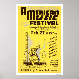Music Festival America 1938 WPA Poster