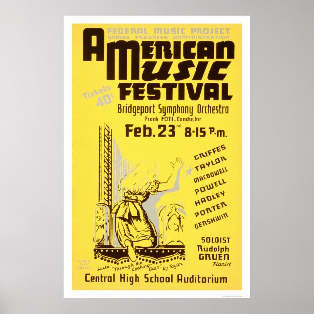Music Festival America 1938 WPA Poster (Front)