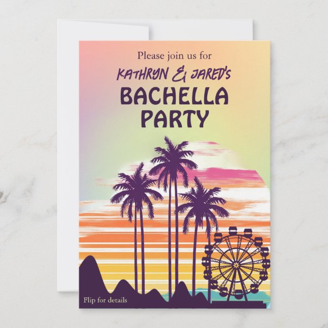 Music Festival Co-Ed Couples Bachelor Party Invitation (Front)