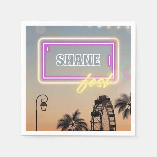 Music Festival Concert Birthday Party Napkin (Front)