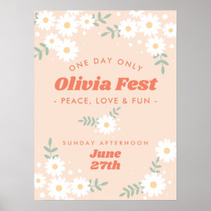 Music Festival Daisy Flower Welcome Sign