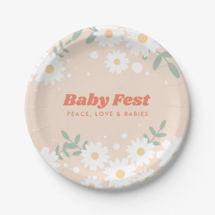 Music Festival Daisy Hippie Paper Plate