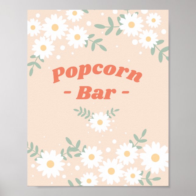 Music Festival Daisy Popcorn Bar Print (Front)