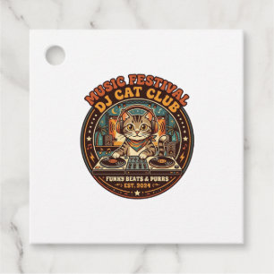 Music Festival DJ Cat Cat Lover Gift - Music Festi Favour Tags