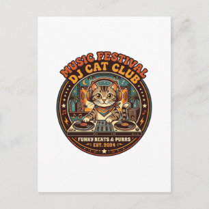 Music Festival DJ Cat Cat Lover Gift - Music Festi Postcard