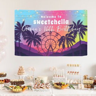 Music Festival   Ferris Wheel Palms Sweet 16 Banner