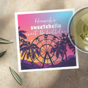 Music Festival   Ferris Wheel Palms Sweet 16 Napkin
