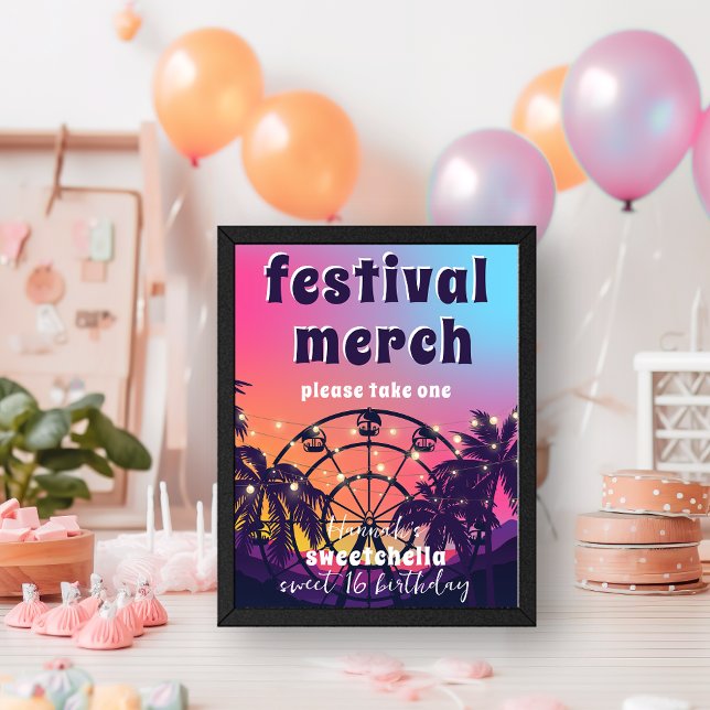 Music Festival | Sweet 16 Festival Merch Sign (Creator Uploaded)