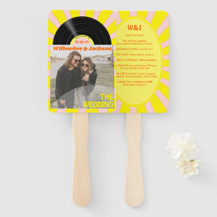 Music Festival Vinyl Record Retro Wedding Program Hand Fan