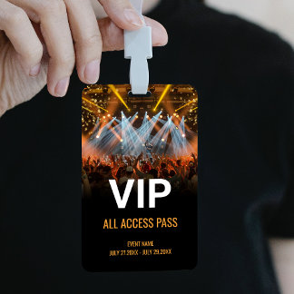 Music Festival VIP All Access Pass Event ID ID Badge