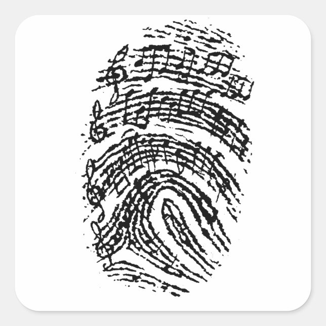 Music Fingerprint Square Sticker (Front)