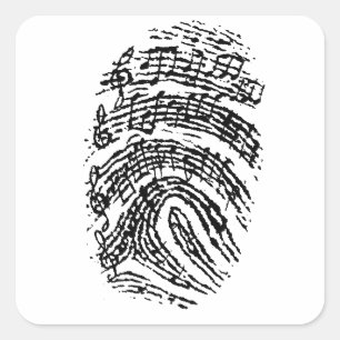 Music Fingerprint Square Sticker