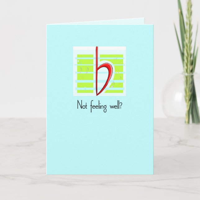Music Flat, Get Well, Blue Card (Front)