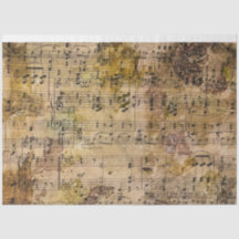 Music Floral Decoupage Tissue Paper Eco-Dye