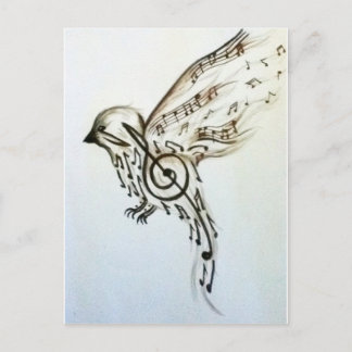 Music flys postcard