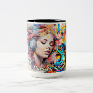 Music for life Two-Tone coffee mug