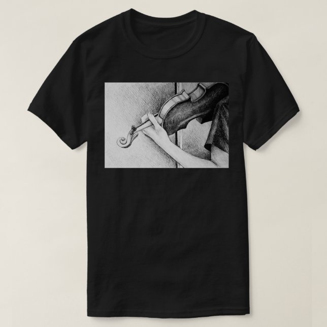 Music for the soul 2016 1928cm graphite crayon on  T-Shirt (Design Front)