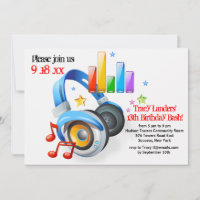 Music From My Headphones Party Invitation
