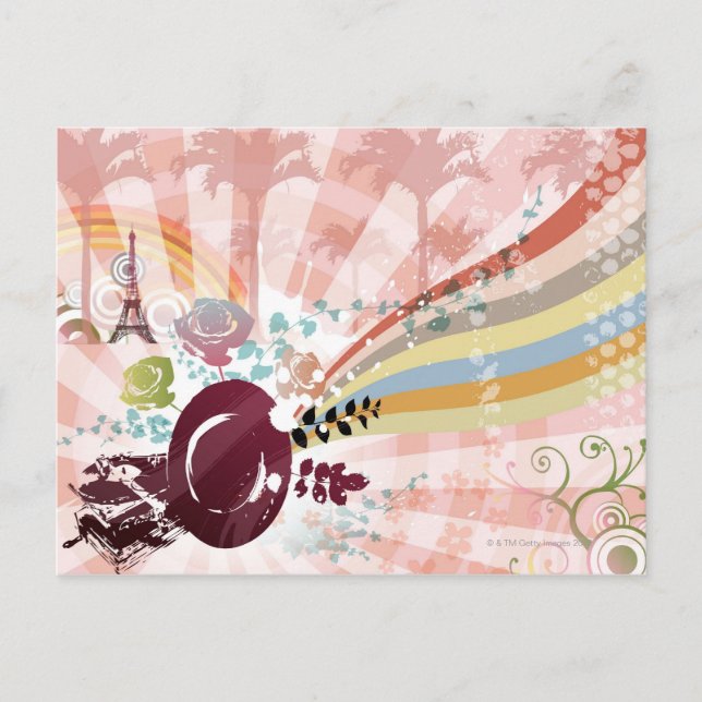 Music from Vintage Gramophone Postcard (Front)