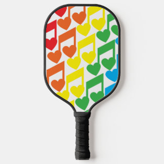 Music Fun Notes Notation Pattern Rainbow Pickleball Paddle