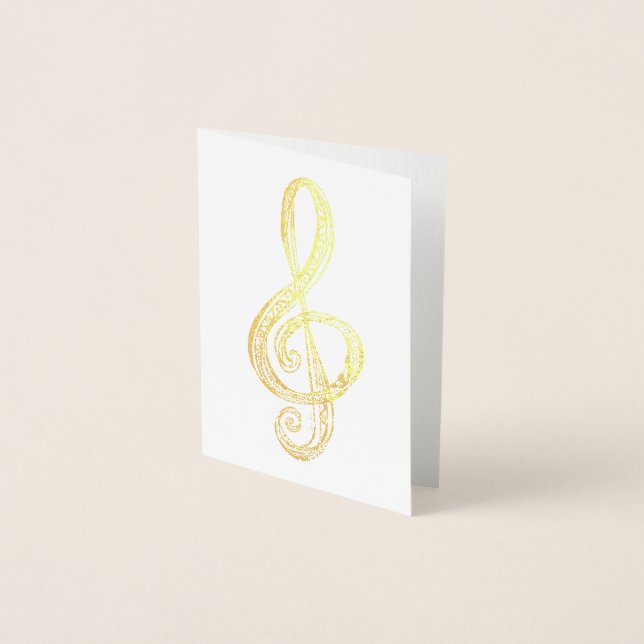 Music G Clef Foil Card (Front)