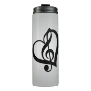Music G Heart on Silver Thermal Tumbler