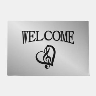 Music G Heart Welcome Doormat