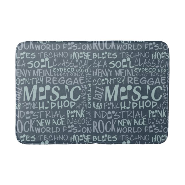 Music Genres Word Collage bath mats (Front)