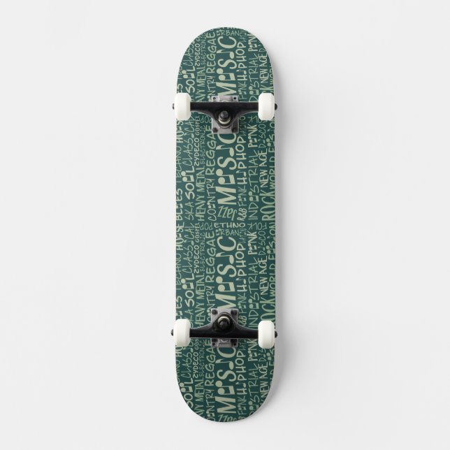 Music Genres Word Collage skateboards (Front)