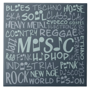 Music Genres Word Collage tiles