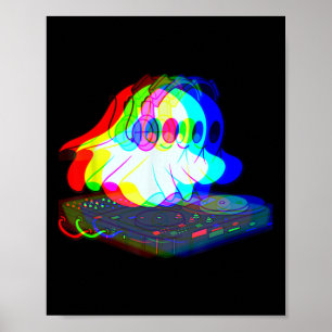Music Ghost Halloween Techno Rave Halloween Party  Poster