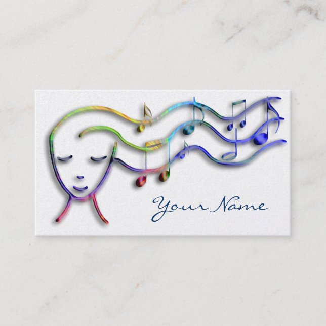 music girl design business card (Front)