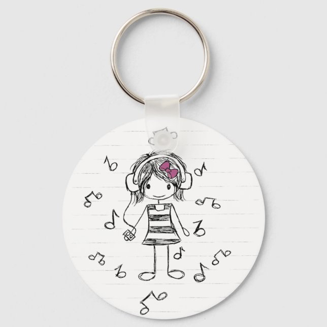 Music Girl Key Ring (Front)