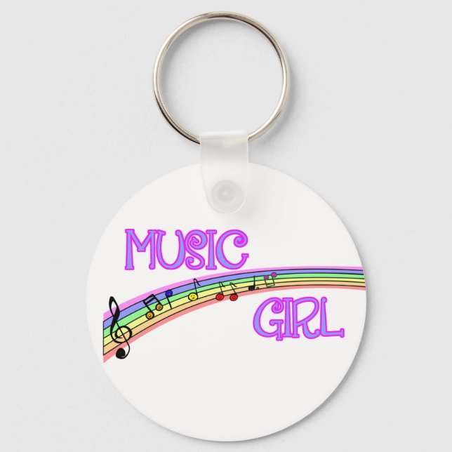 Music Girl Rainbow Key Ring (Front)